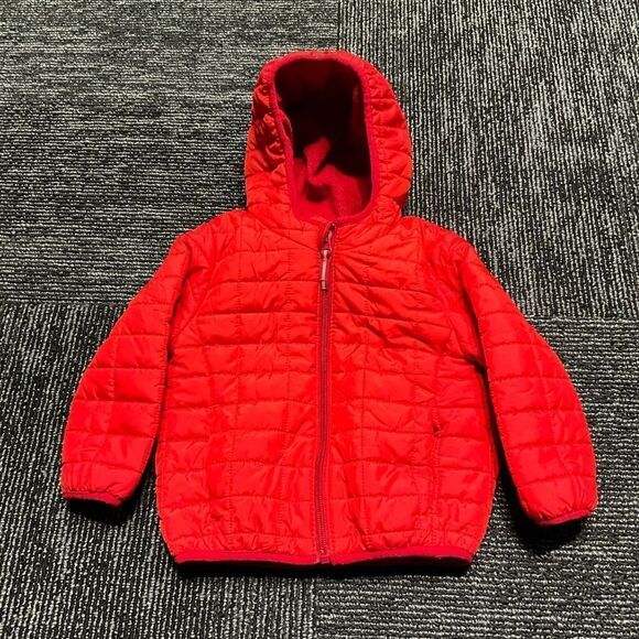 Cat & Jack Red Puffer Quilted Hooded Jacket 2T - Picture 1 of 3